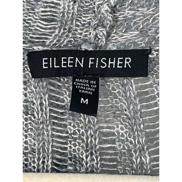 S3 Eileen Fisher Linen‎ Airy Rustic Cardigan Sweater Size Medium - Picture 5 of 7